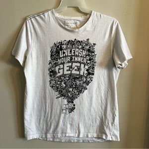 ✨James & Nicholson Men’s XL White Nerd Tee Front And‎ Back Graphic Geek Out